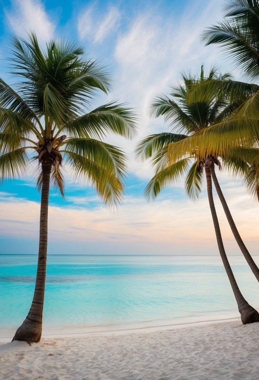 A serene beach with crystal clear water, white sand, and lush palm trees, symbolizing the cultural significance of beaches as some of the best in the world