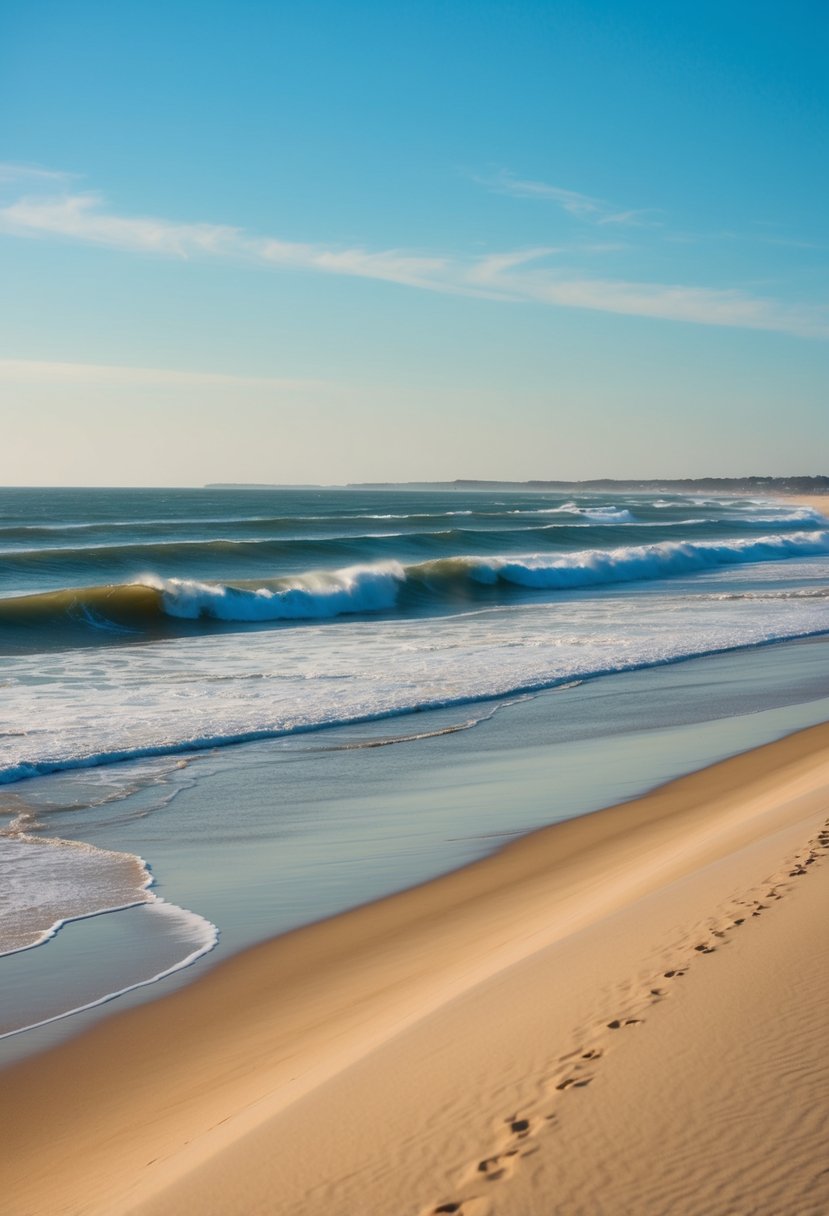 Golden sand, rolling waves, and clear blue skies at the top 5 beaches in North Carolina