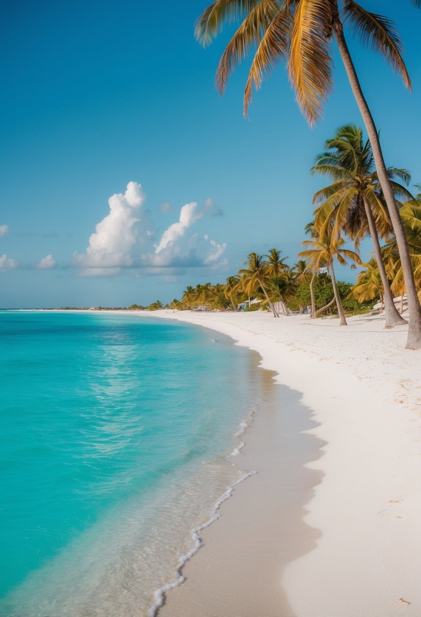 Turquoise water meets white sand at Playa Norte, Isla Mujeres, one of the top 5 beaches in Yucatan. Palm trees sway in the gentle breeze