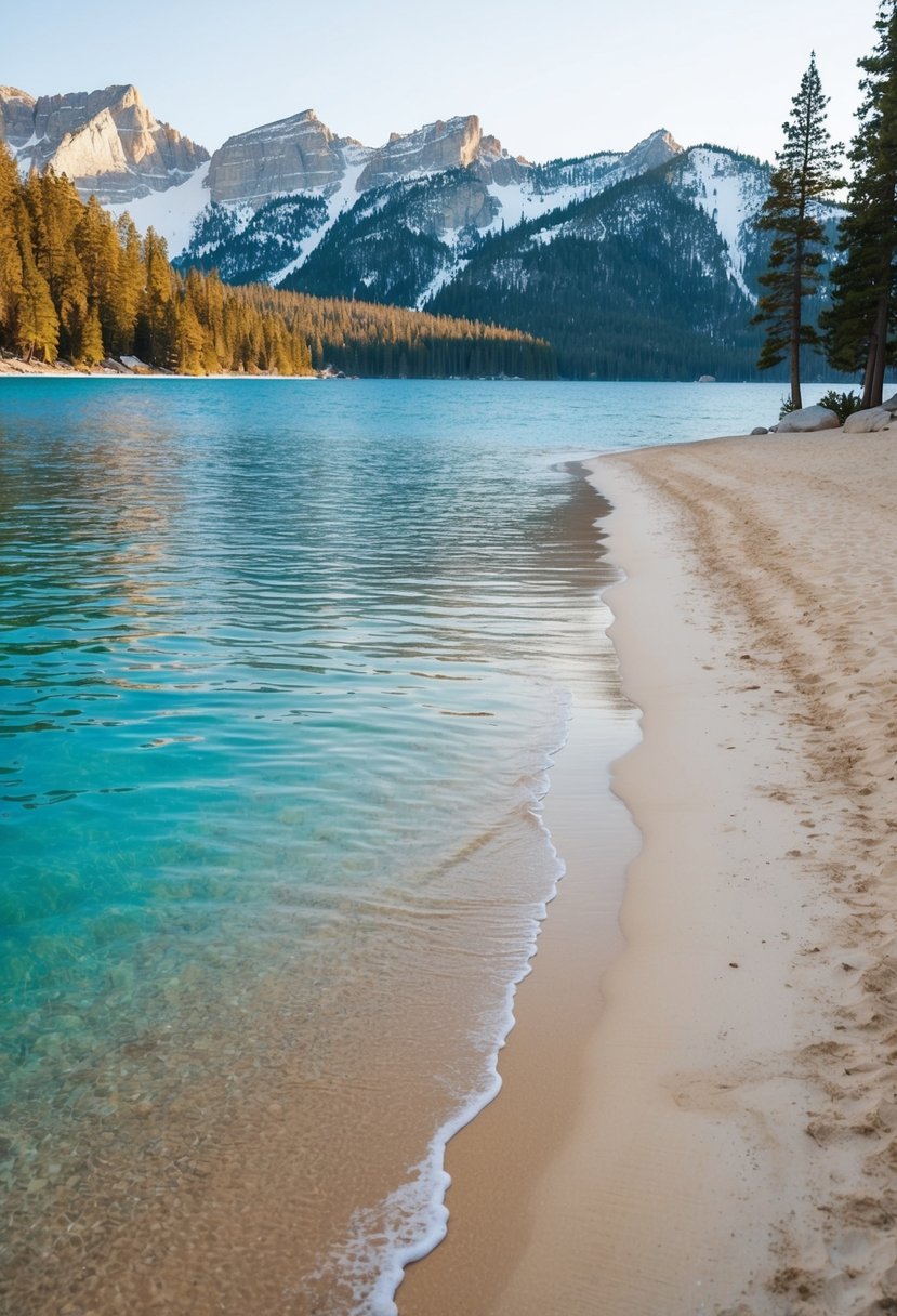 Crystal clear water, golden sand, pine trees, and snow-capped mountains surround the 5 best beaches in Lake Tahoe