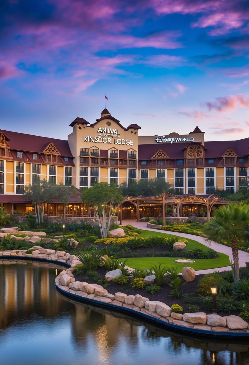 The Animal Kingdom Lodge at Disney World, with its African-inspired architecture and lush landscaping, provides a picturesque setting for families of 5 to enjoy a magical vacation