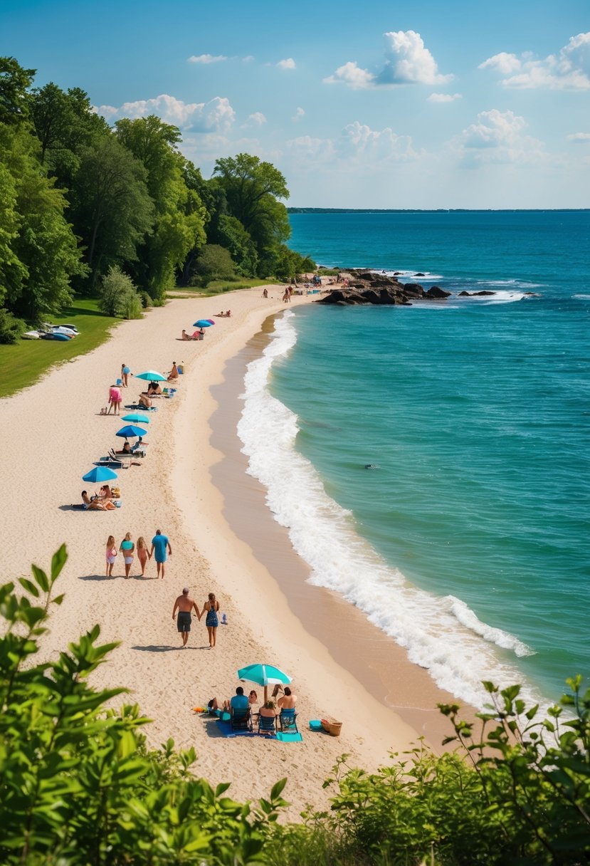 Sandy shores, clear blue water, and lush greenery line the 5 best beaches in Wisconsin, with families and friends enjoying the sun and waves