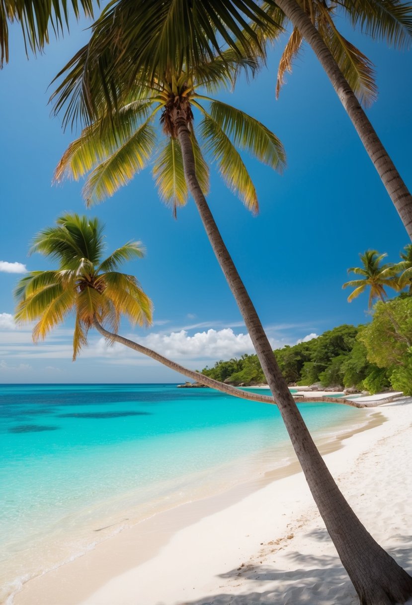 Palm-fringed beaches with crystal-clear waters, white sand, and vibrant coral reefs along the Belizean coastline