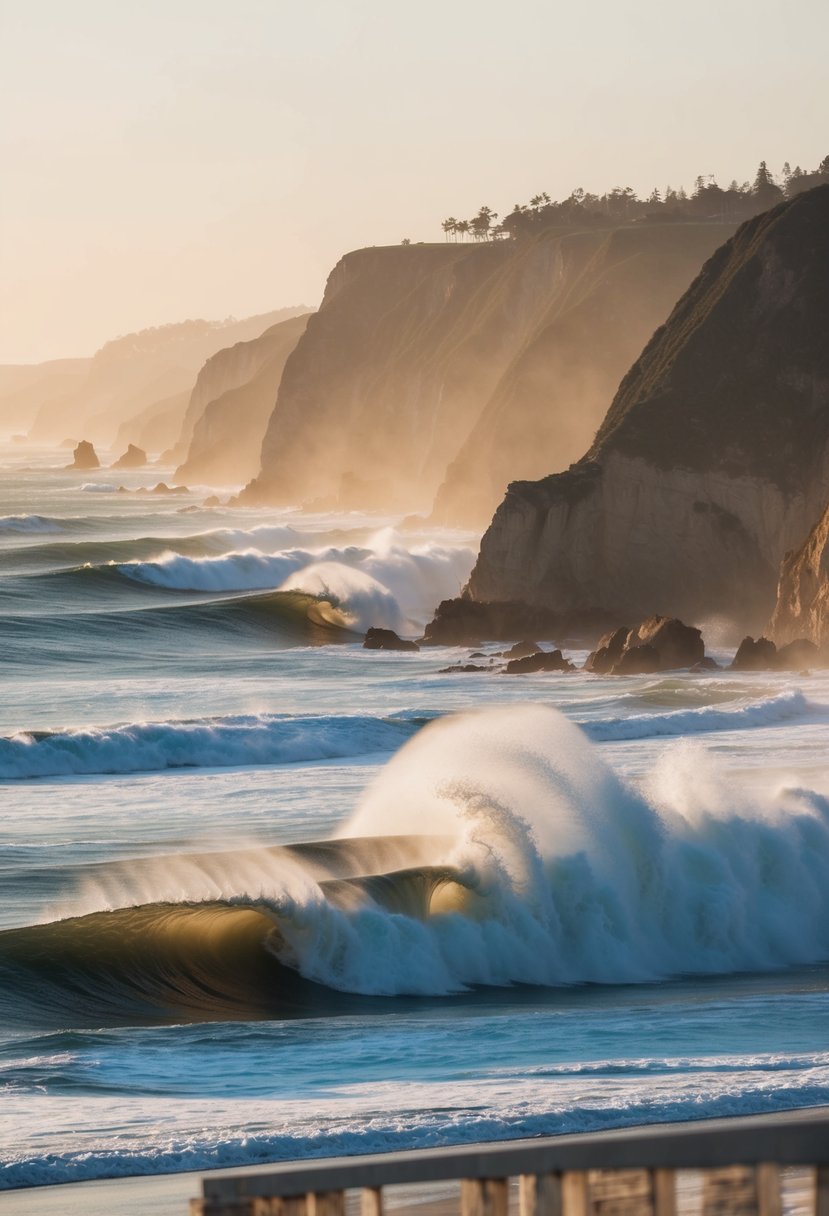 Golden sand, crashing waves, and towering cliffs create a picturesque scene at the top 5 beaches in California