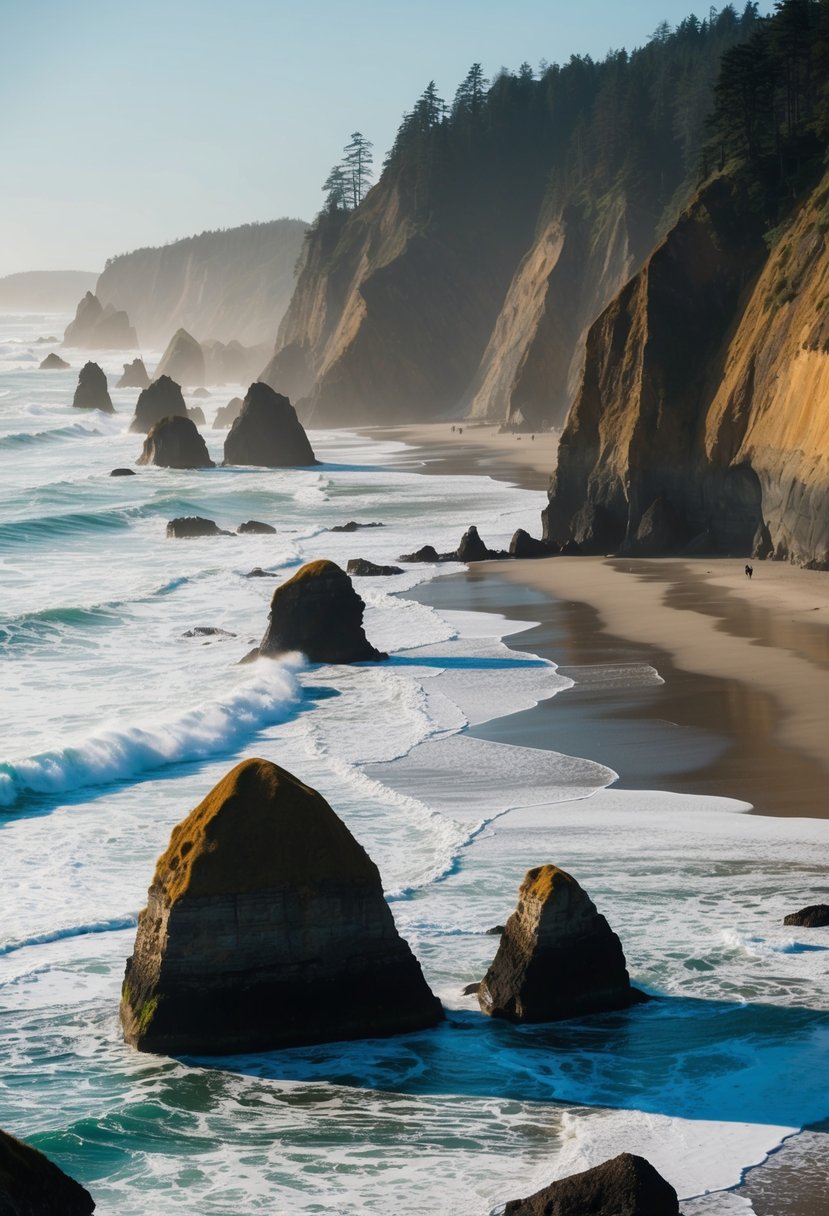 Golden sand, crashing waves, and rugged cliffs define Oregon's top beaches. Tide pools and sea stacks create dramatic landscapes along the coast